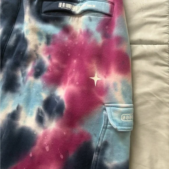 Nike Abstract Galaxy Cargo Fleece Men's SweatPants Purple-Blue size men’s XXL - Picture 3 of 5